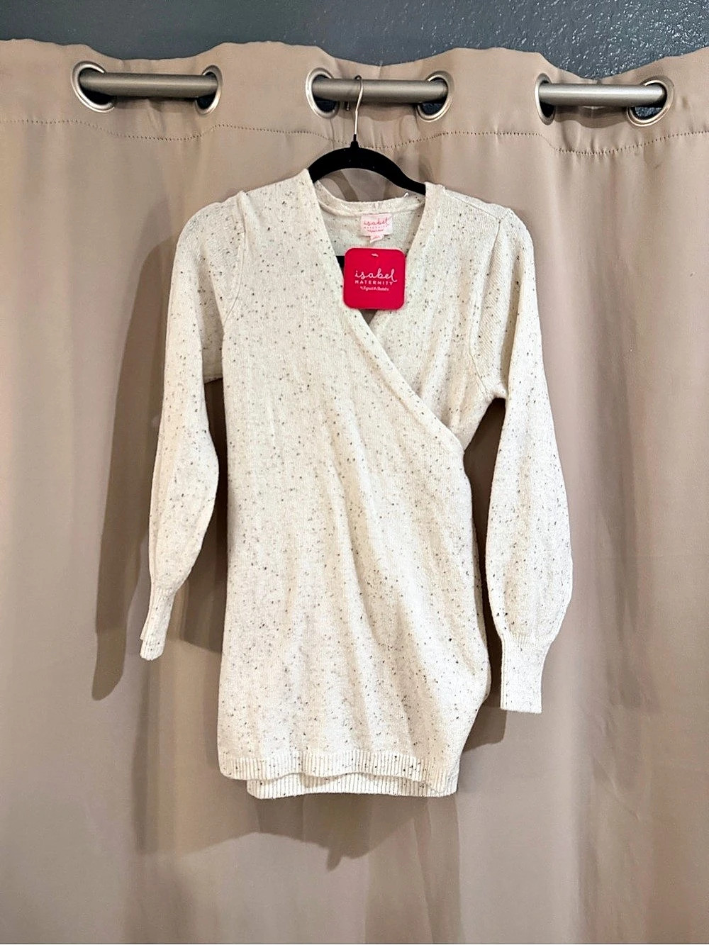 Isabel Maternity Wrap Sweater Wrap Sweater Cream Size Medium NWT